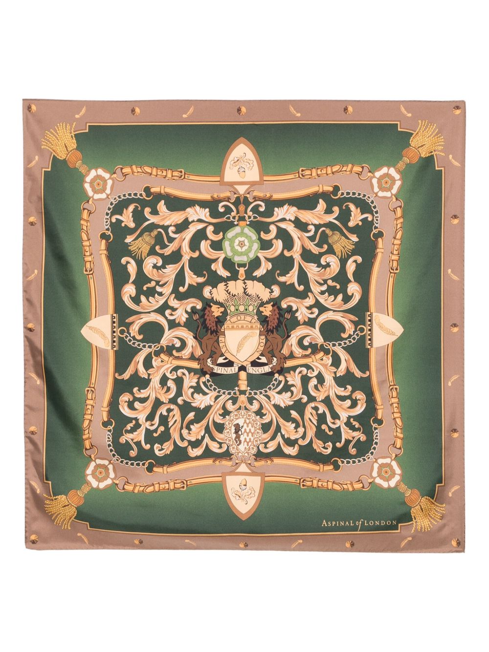 Aspinal Of London Signature Shield 围巾 - 绿色