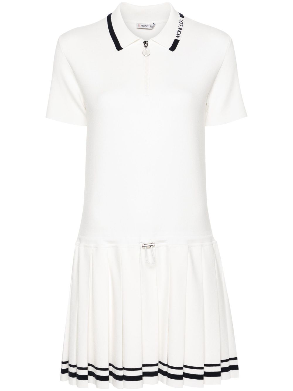 Moncler 针织polo领连衣裙 - 白色