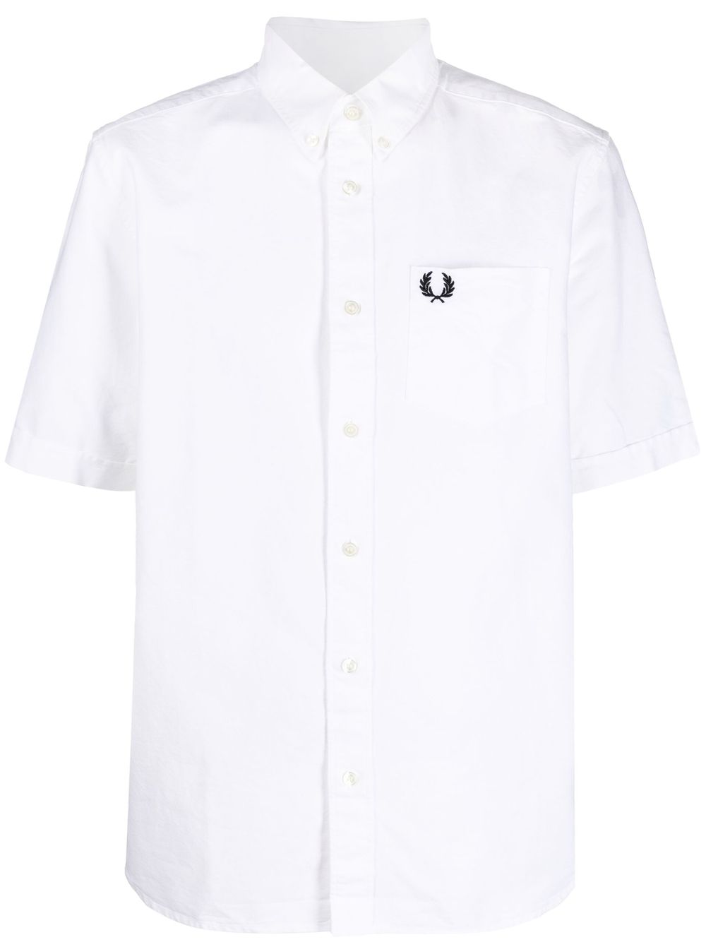 Fred Perry 短袖棉衬衫 - 白色