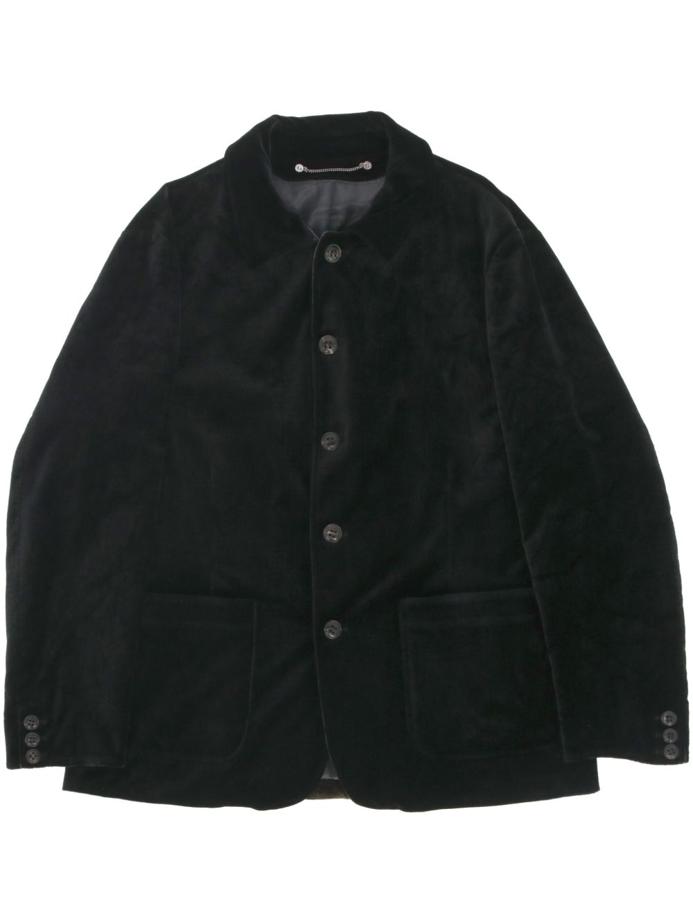 Giorgio Armani Pre-Owned 丝绒夹克（1990年代典藏款） - 黑色