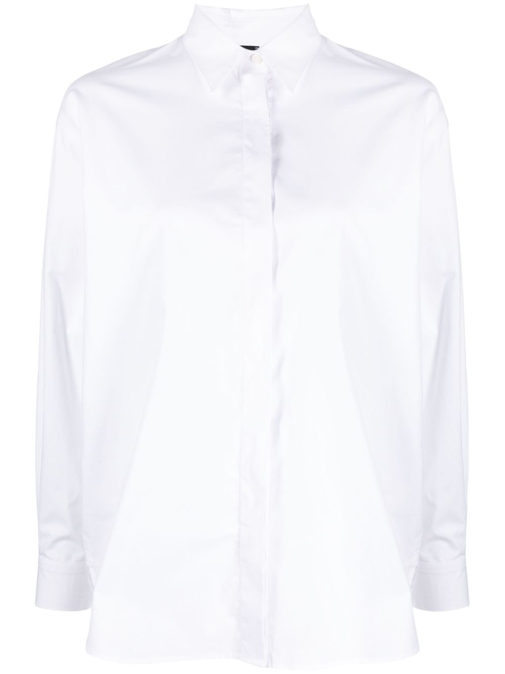 PINKO logo刺绣棉衬衫 - 白色