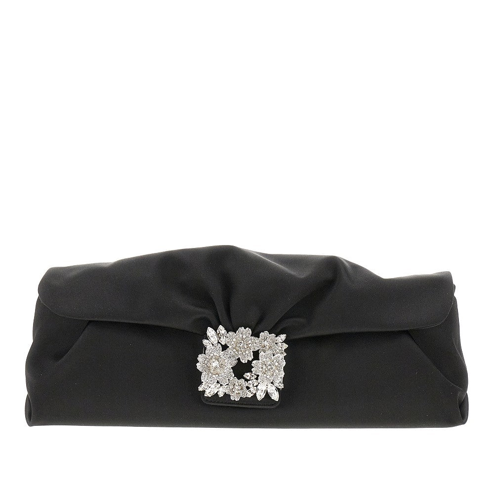 ROGER VIVIER 'Efflorescence' draped satin long pouch Woman