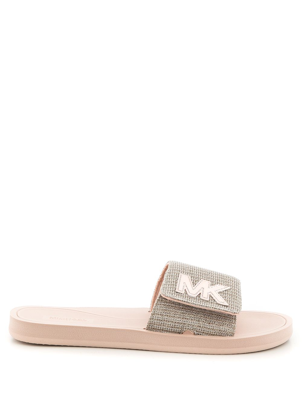 Michael Michael Kors logo搭链网纱拖鞋 - 中性色