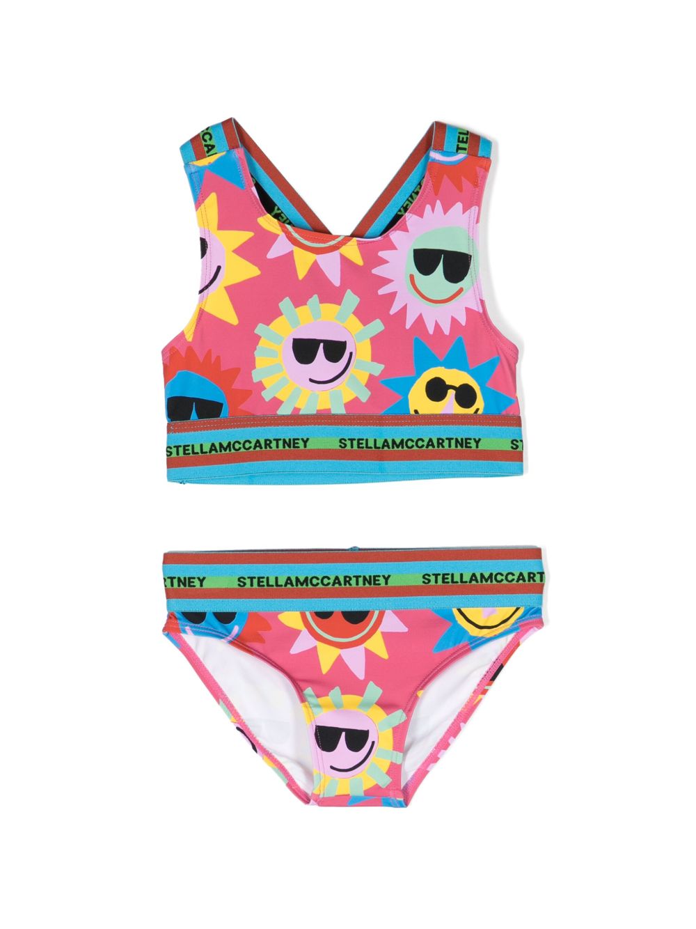 Stella McCartney Kids 阳光印花比基尼套装 - 红色