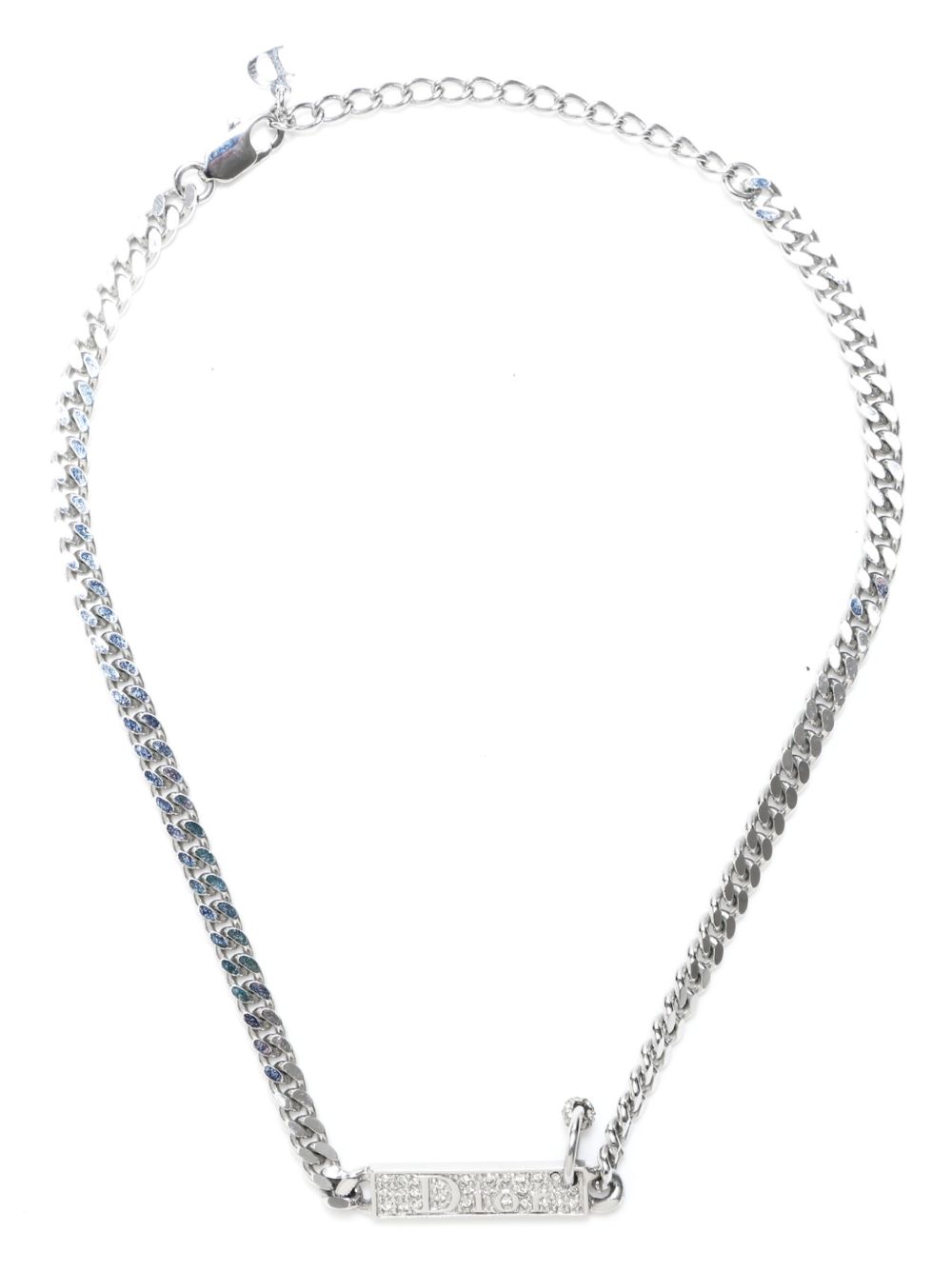 Christian Dior Pre-Owned logo标牌项链（典藏款） - 银色