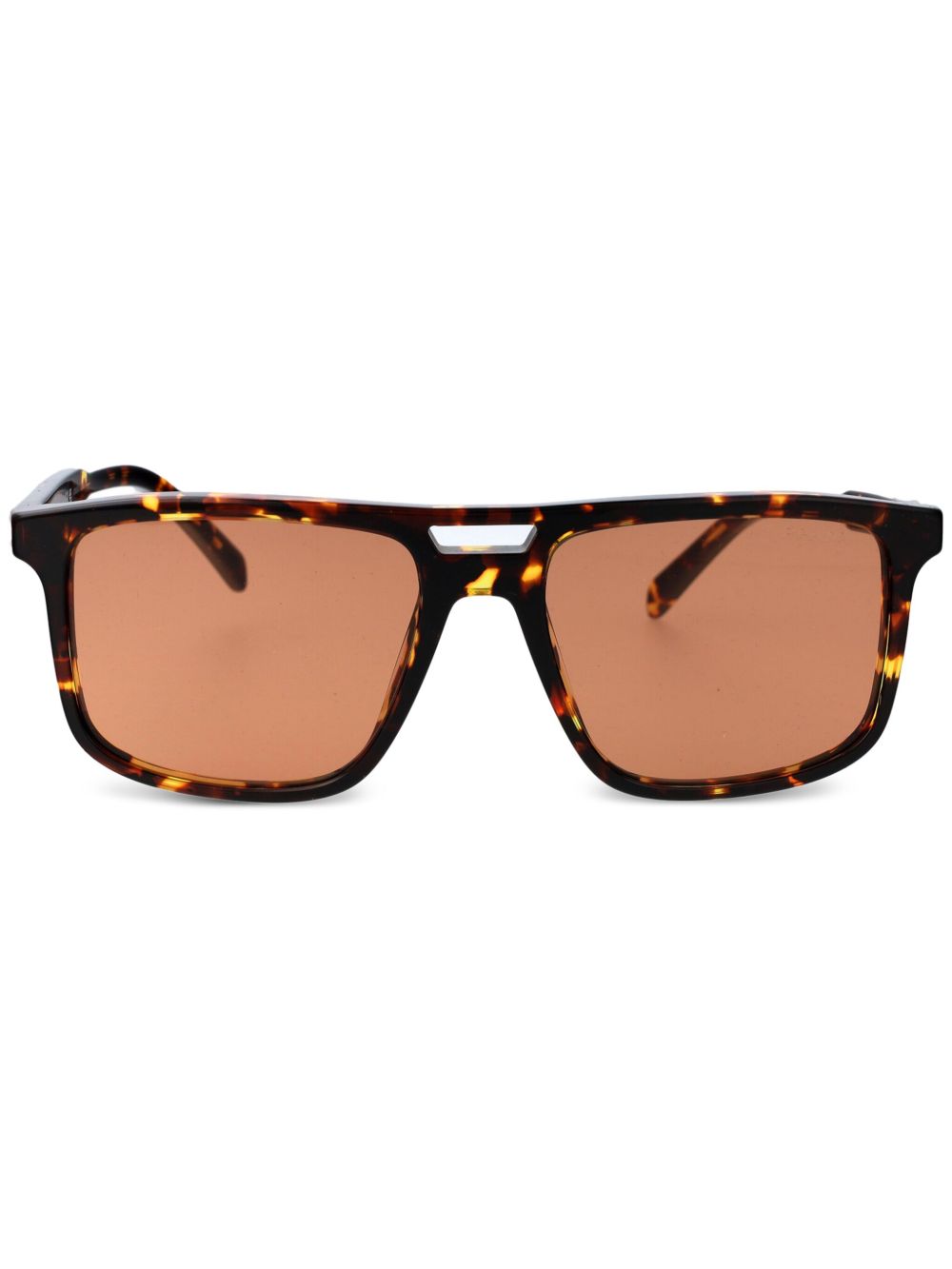 Prada Eyewear 玳瑁纹方框太阳眼镜 - 褐色