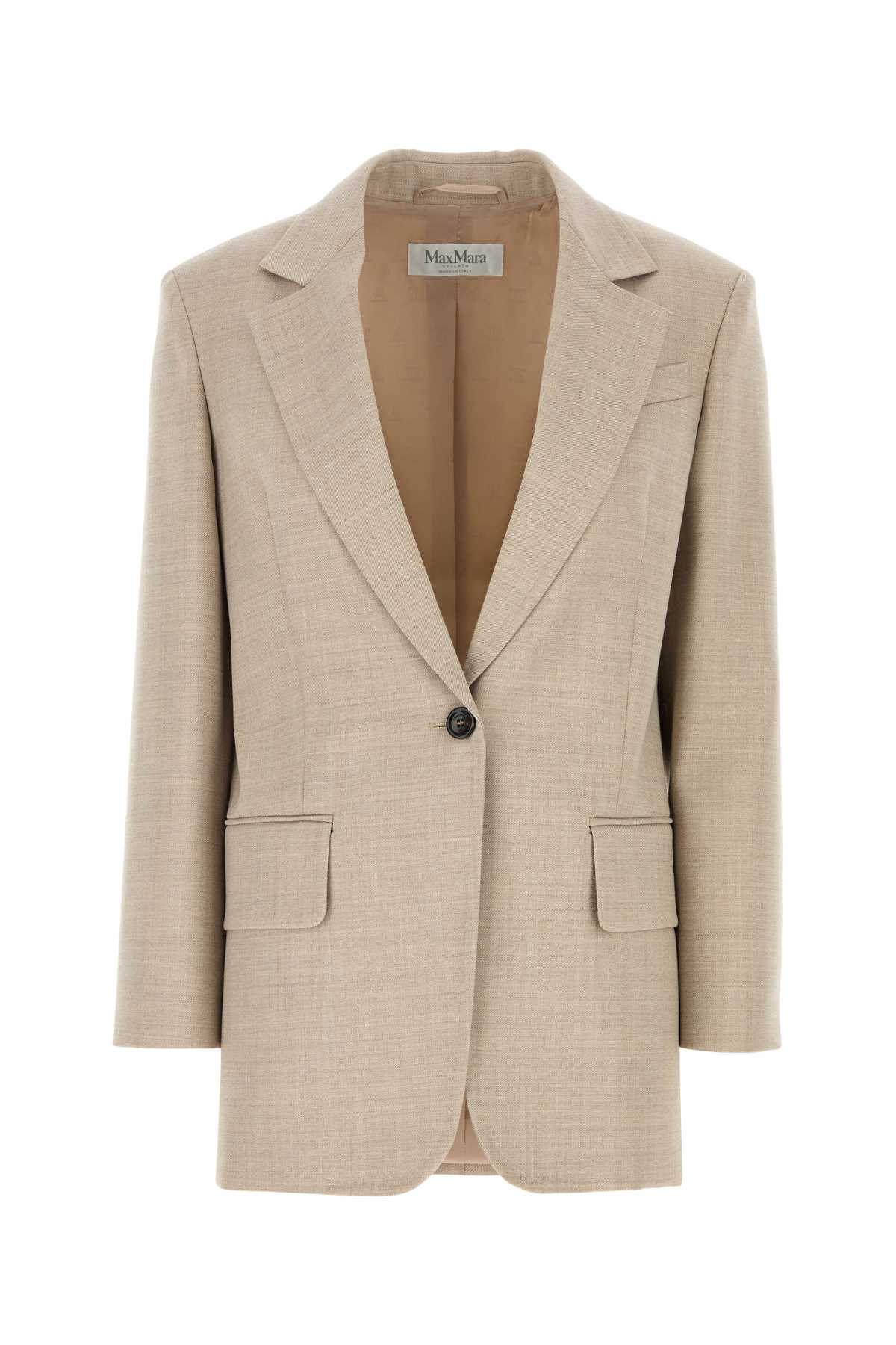 Max Mara 卡其色华达呢 Rosi 西装外套