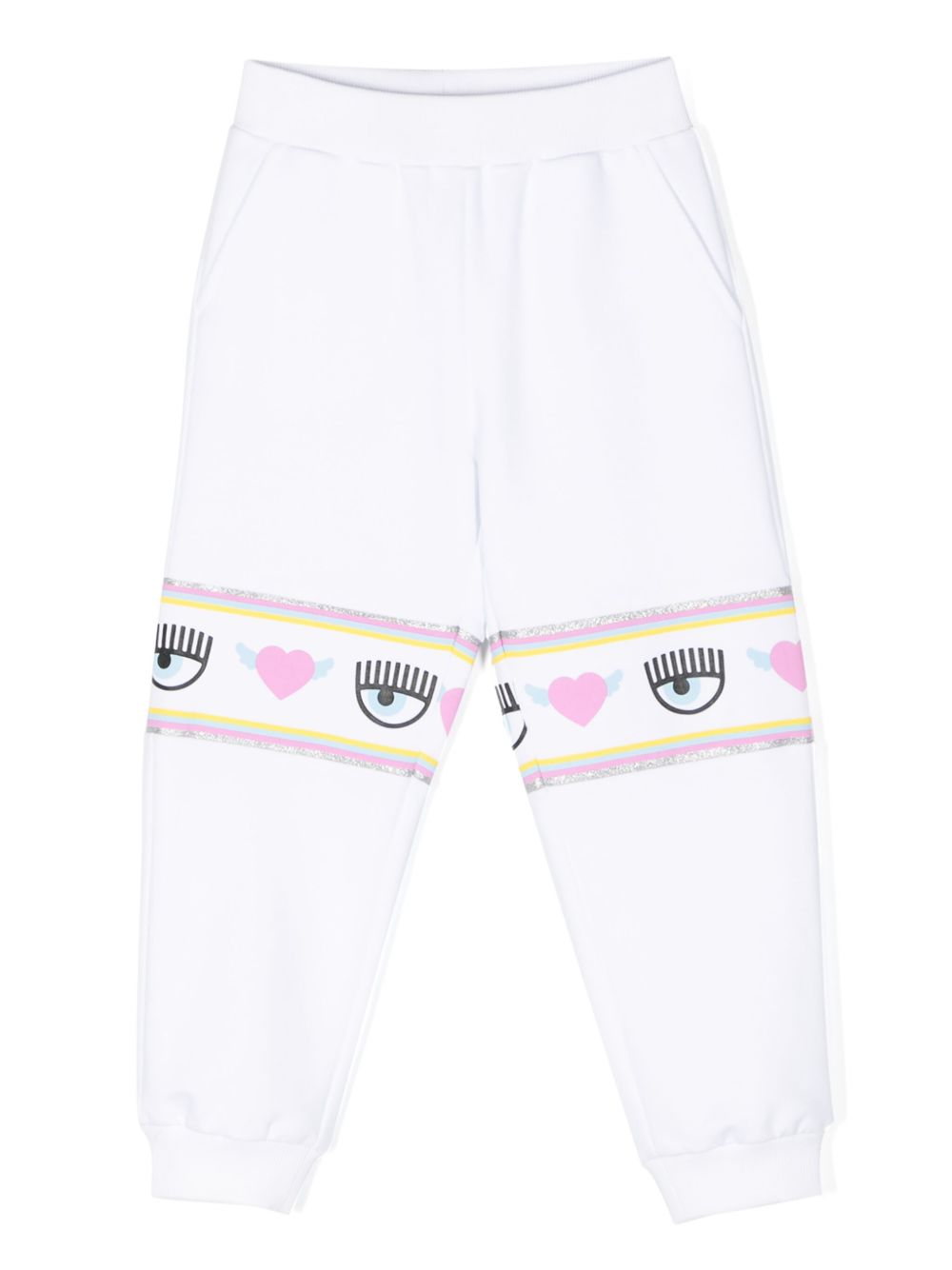 Chiara Ferragni Kids Maxi Logomania 运动裤 - 白色