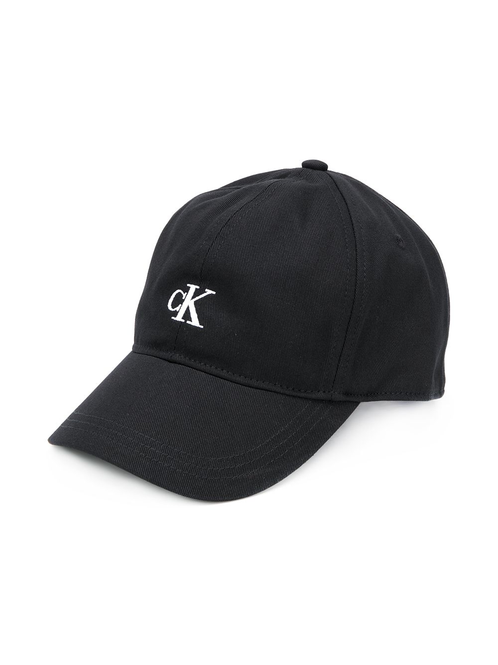 Calvin Klein Kids logo刺绣棒球帽 - 黑色