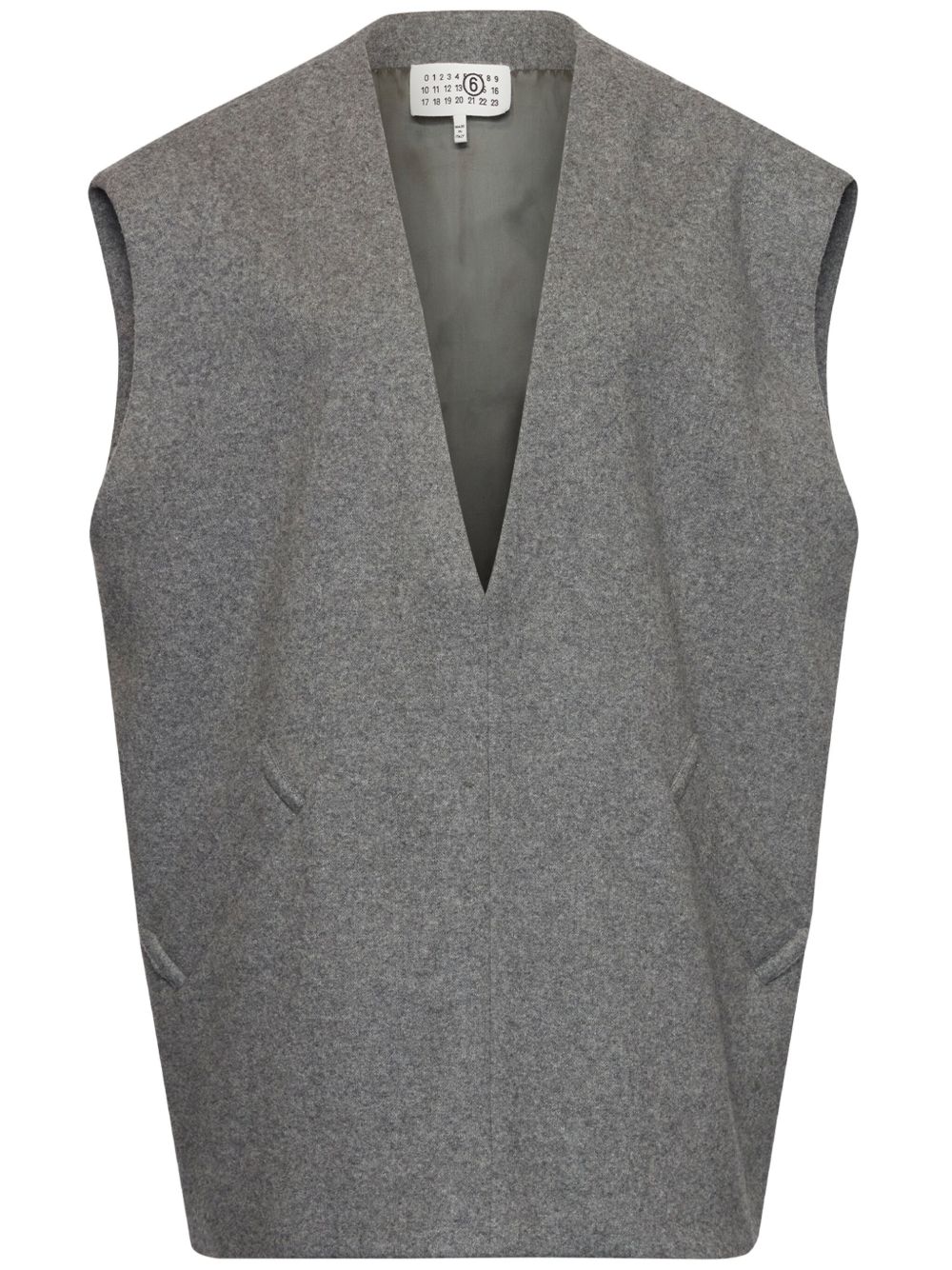 MM6 Maison Margiela 混色效果毛毡马甲 - 灰色