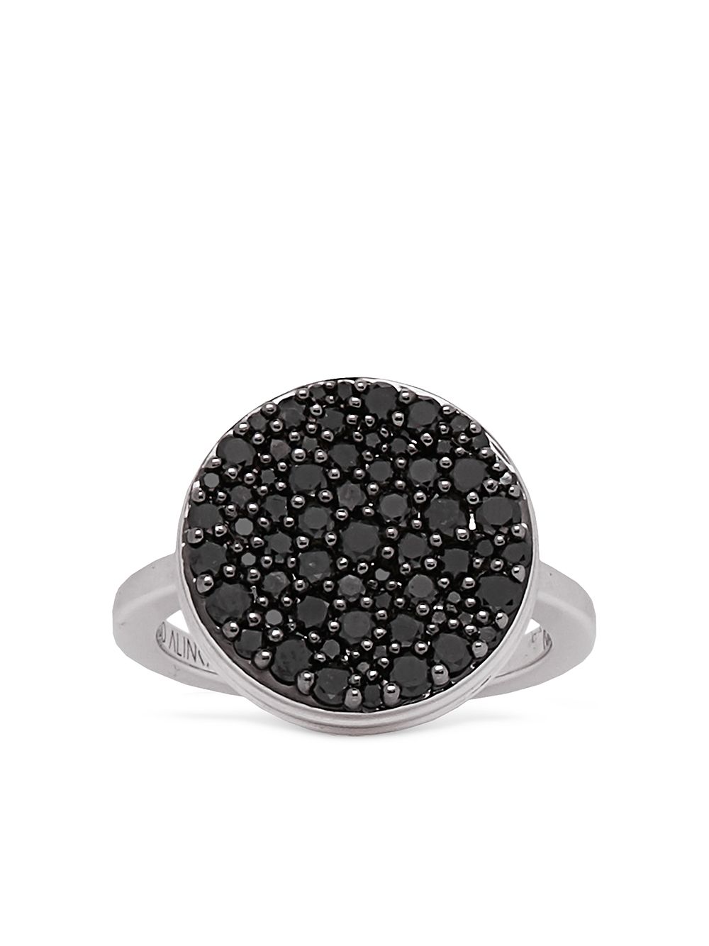 ALINKA Black Caviar 18K白金钻石戒指 - 银色