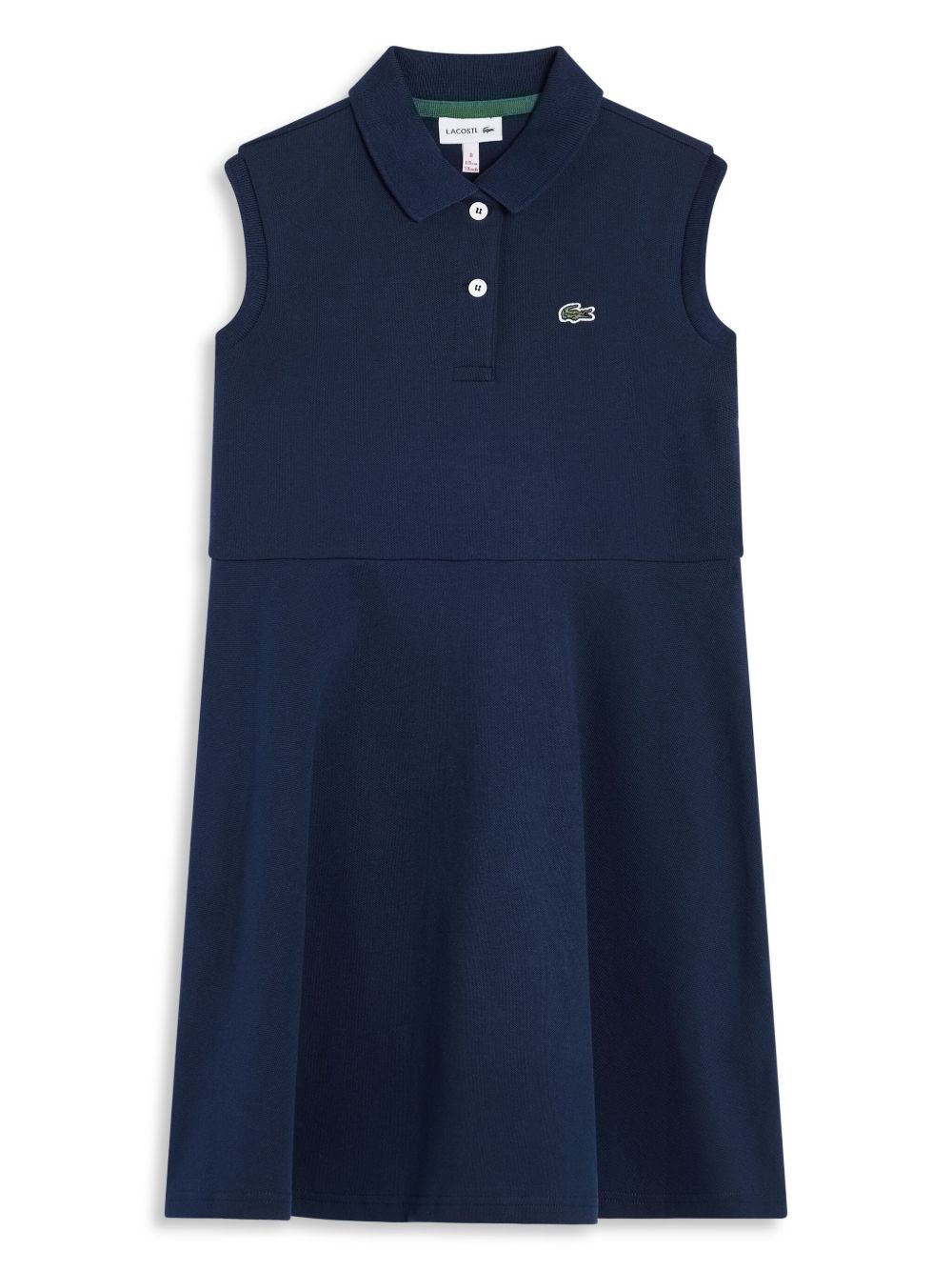 Lacoste 鳄鱼刺绣伞形连衣裙 - 蓝色