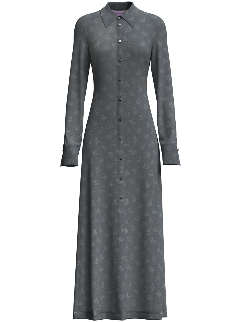 Margherita MACCAPANI Andre 经典logo提花超长衬衫裙 - 紫色