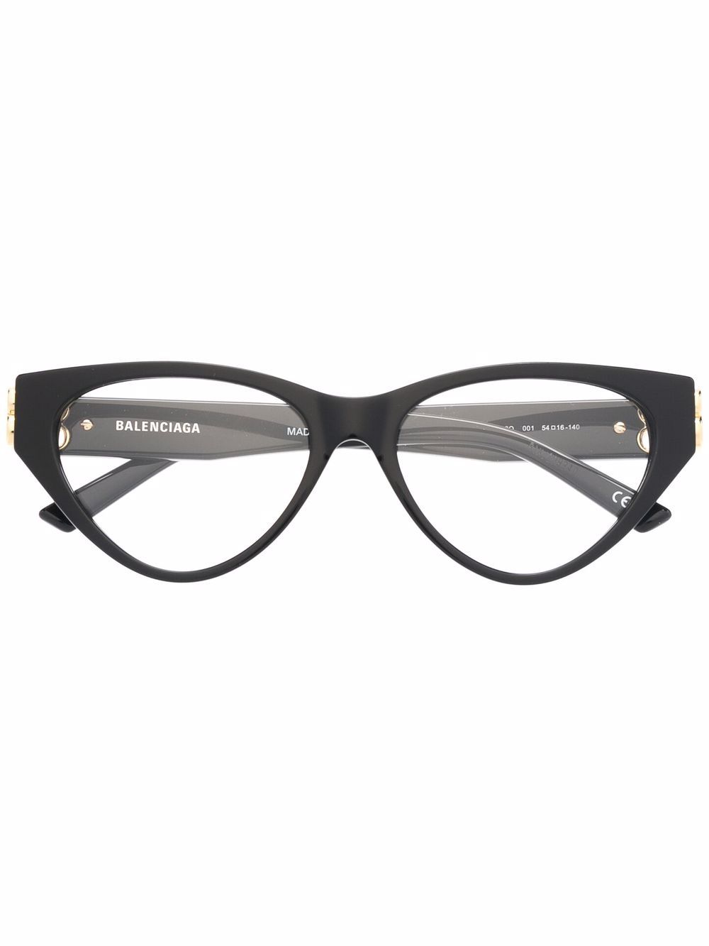 Balenciaga Eyewear Double B logo猫眼框眼镜 - 黑色