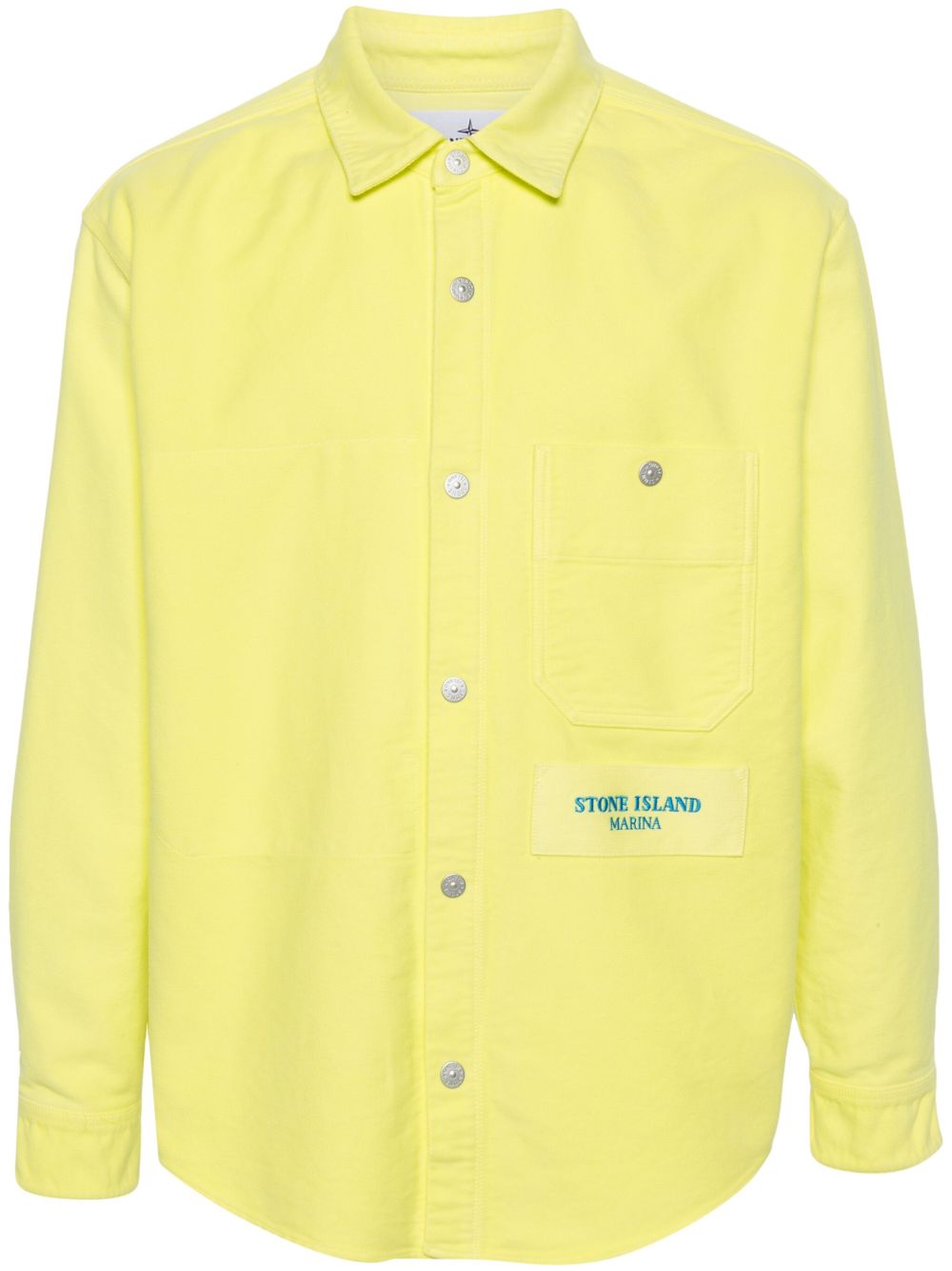Stone Island logo刺绣衬衫 - 黄色