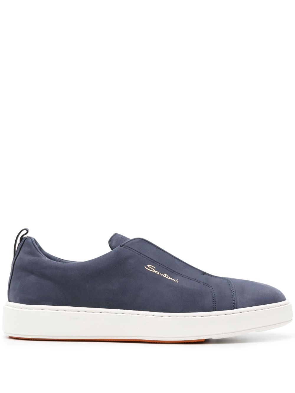Santoni 皮质套穿式运动鞋 - 蓝色