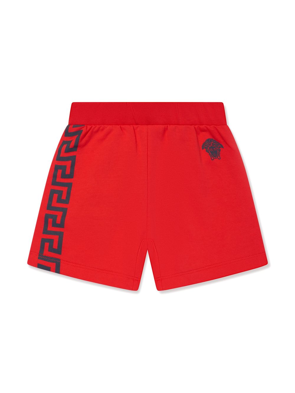 Versace Kids Greca 棉平纹针织短裤 - 红色