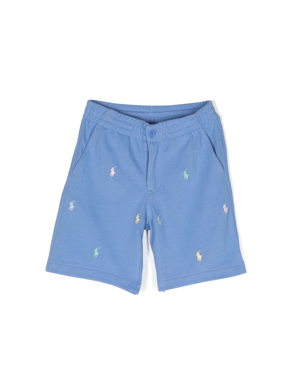 POLO RALPH LAUREN KIDS Polo Pony 刺绣短裤 - 蓝色