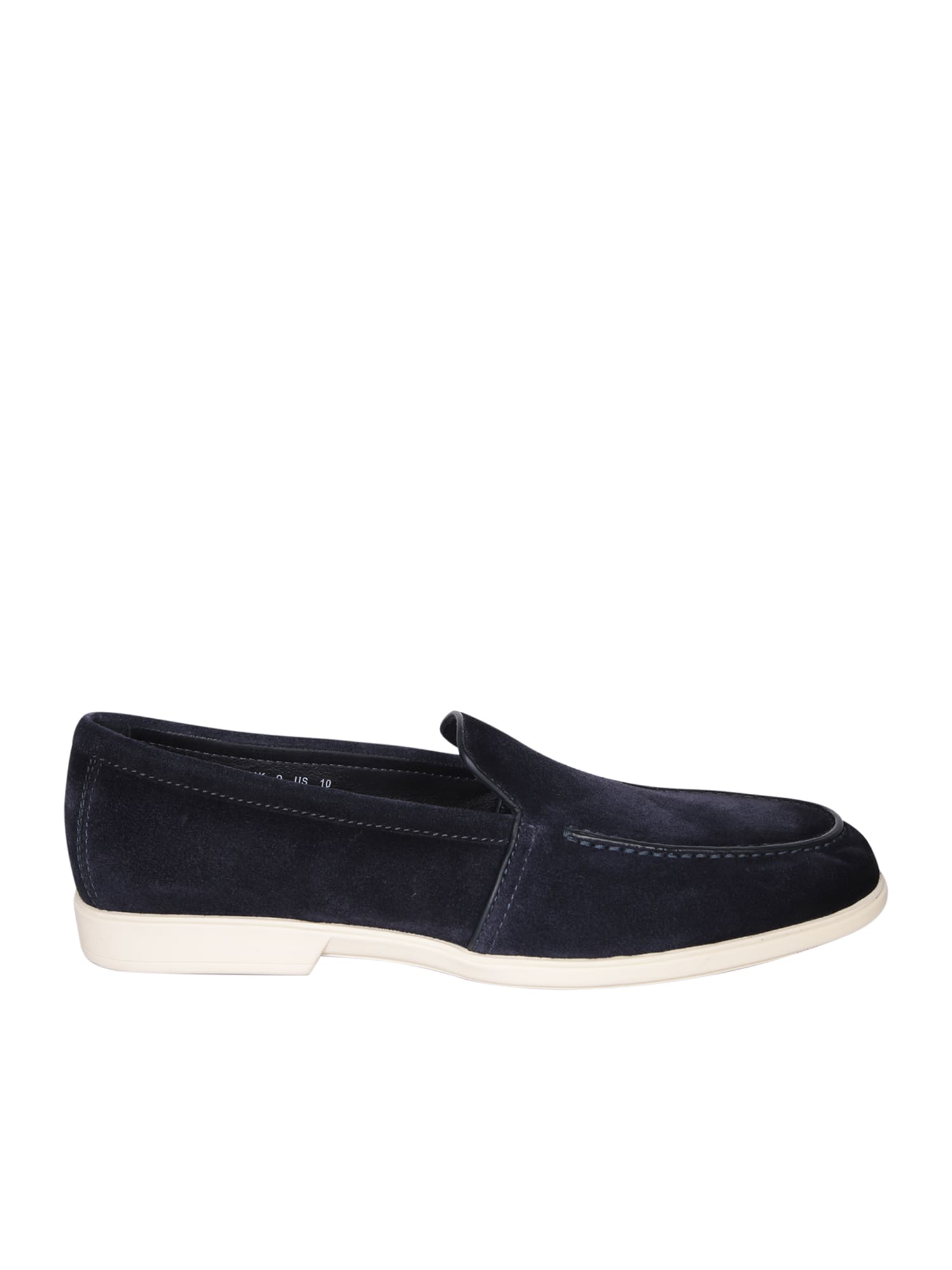 Santoni Malibu 橡胶磨砂皮蓝色乐福鞋