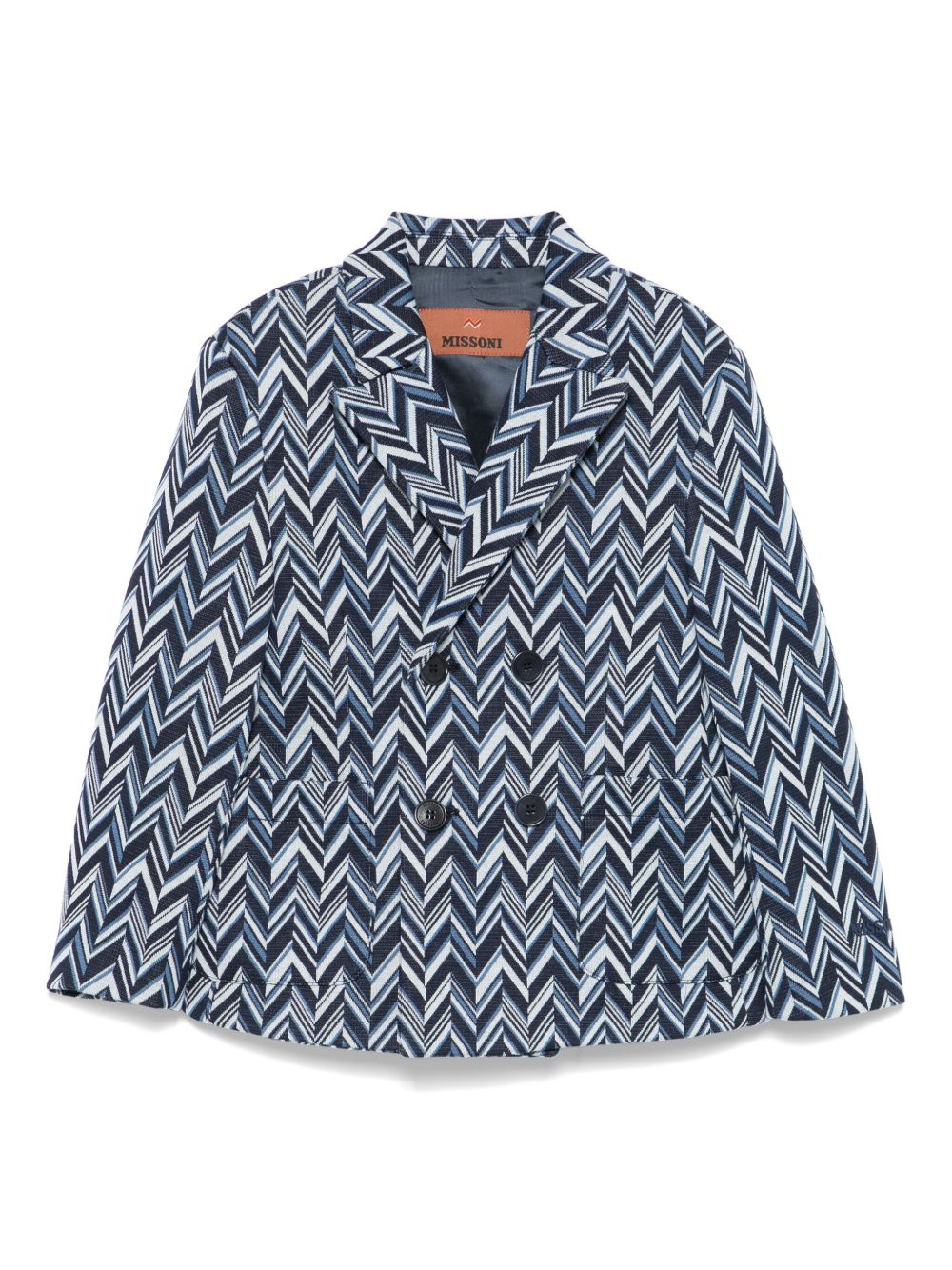 Missoni Kids Z字形图案西装夹克 - 蓝色