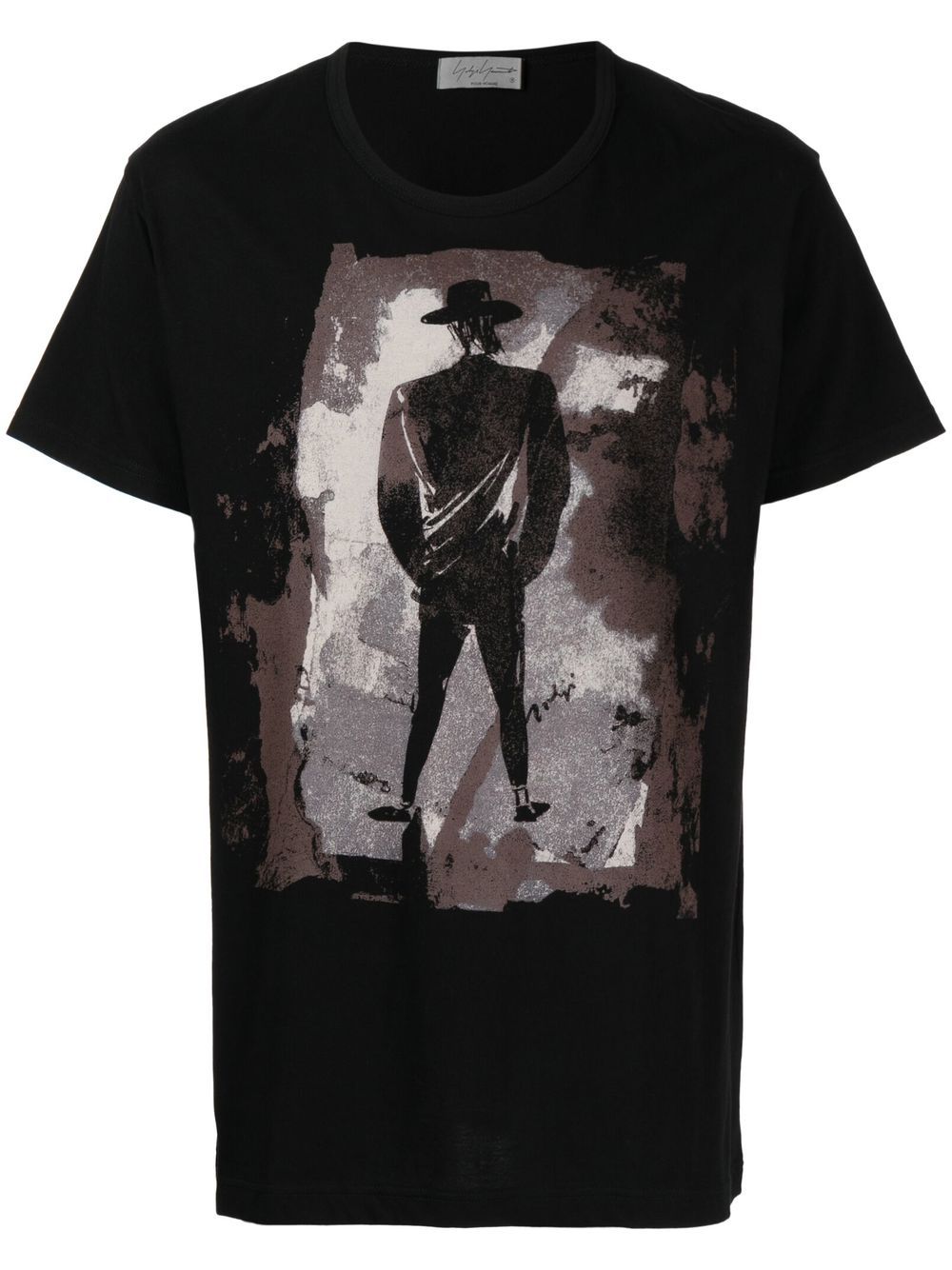 Yohji Yamamoto 图案印花T恤 - 黑色