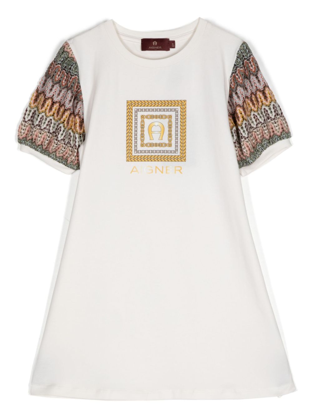 Aigner Kids 针织连衣裙 - 白色