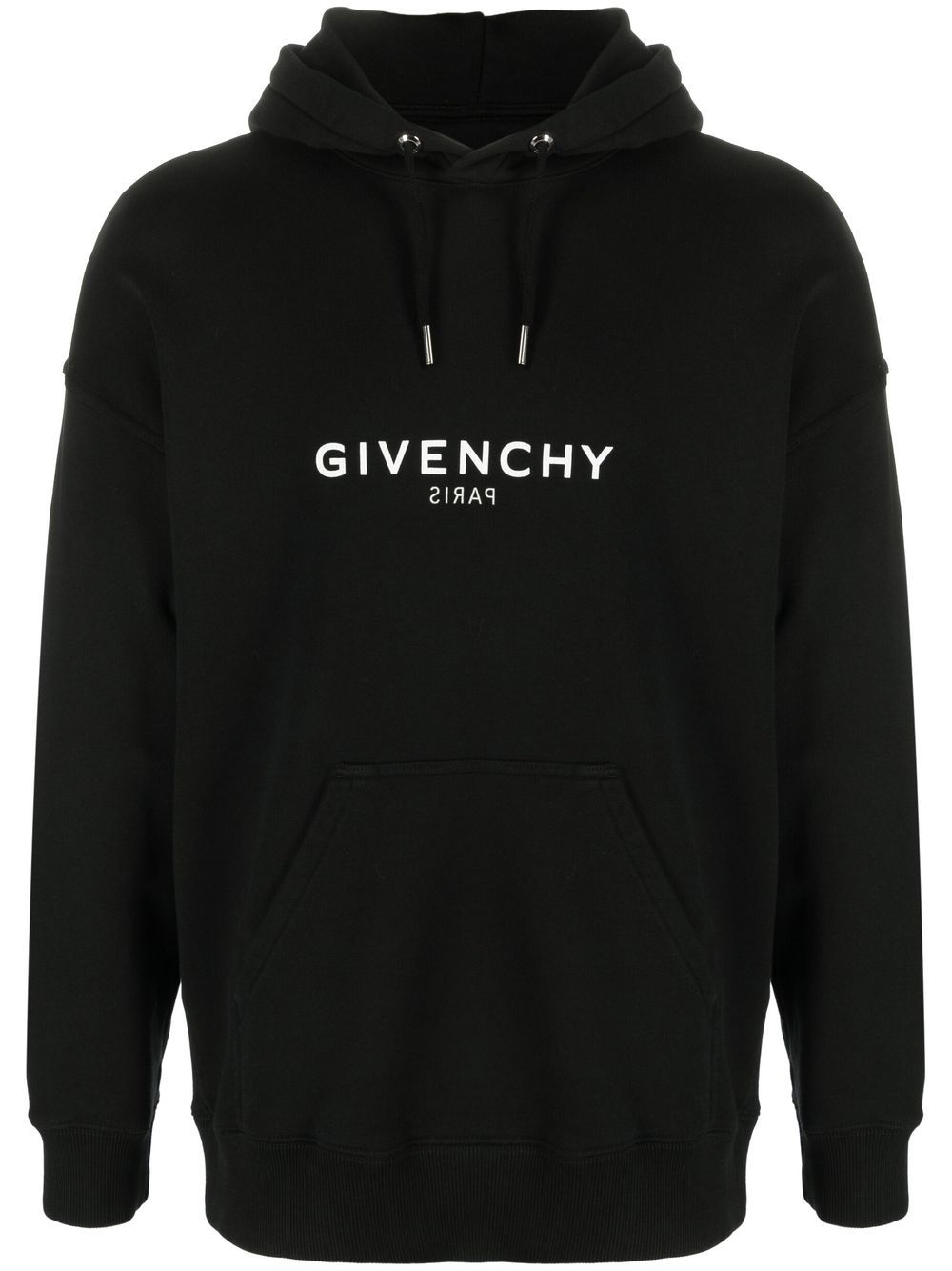 Givenchy logo印花长袖连帽衫 - 黑色