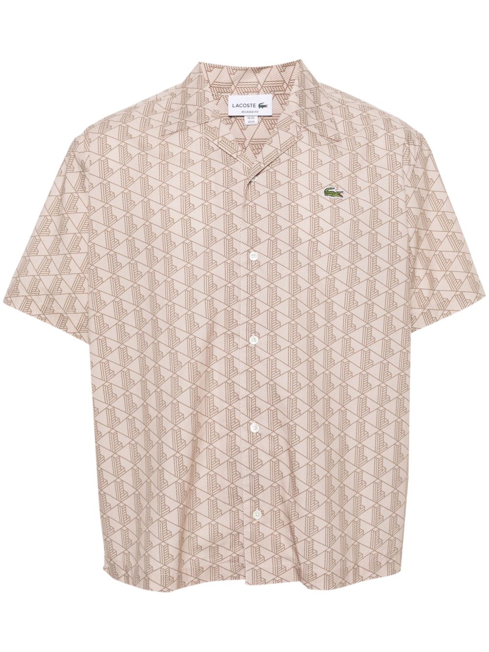 Lacoste 几何图案印花短袖衬衫 - 中性色