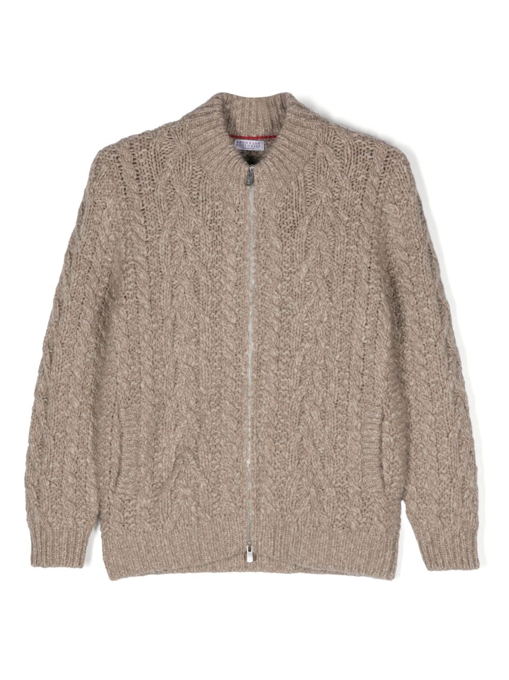 Brunello Cucinelli Kids Bcable 针织开衫 - 中性色