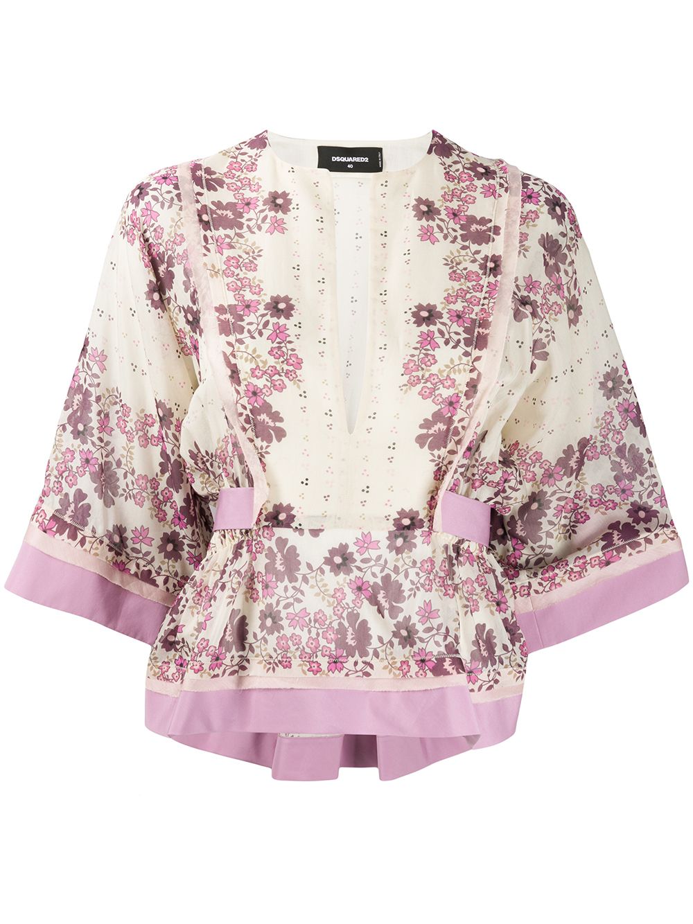 DSQUARED2 花卉印花罩衫 - 粉色