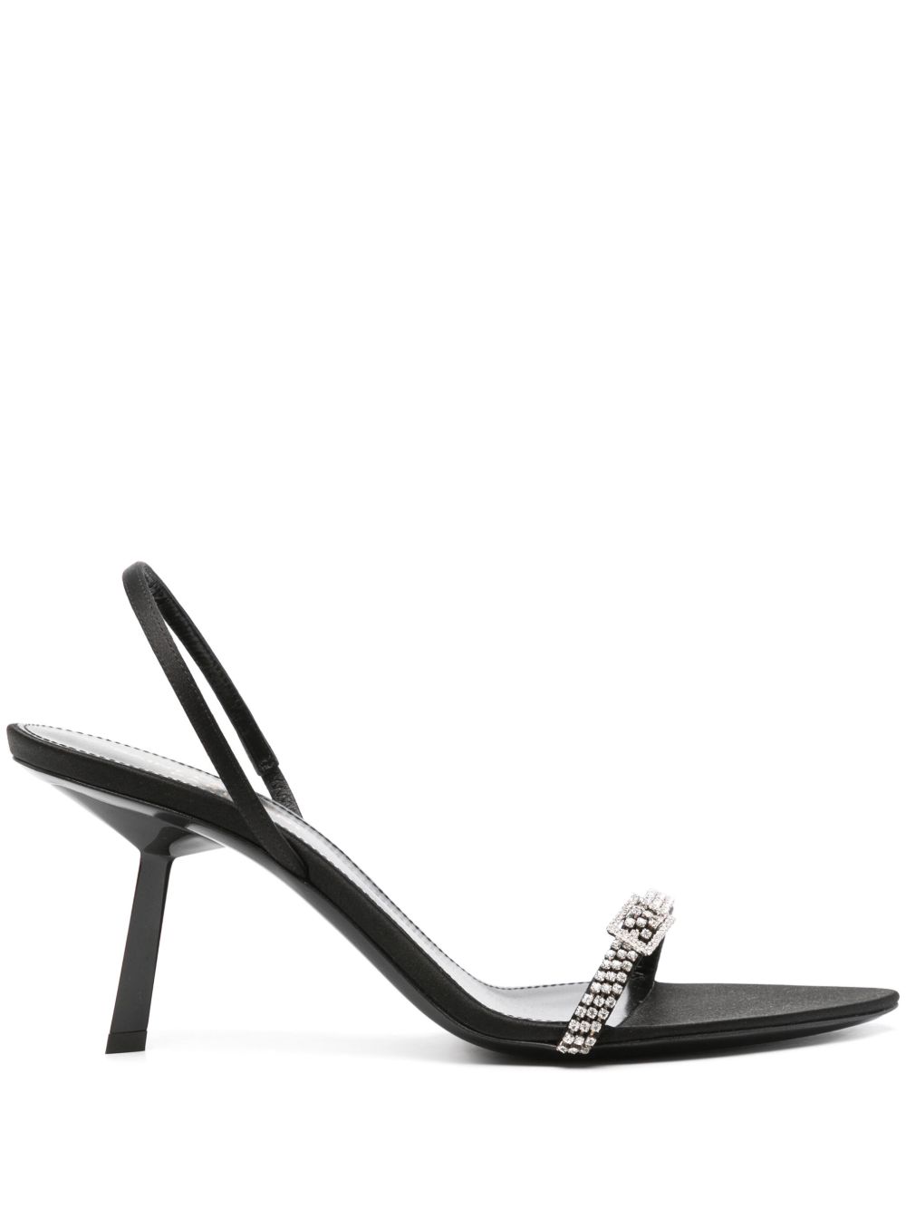 Saint Laurent Rendez-Vous 皮质凉鞋（7.5厘米） - 黑色