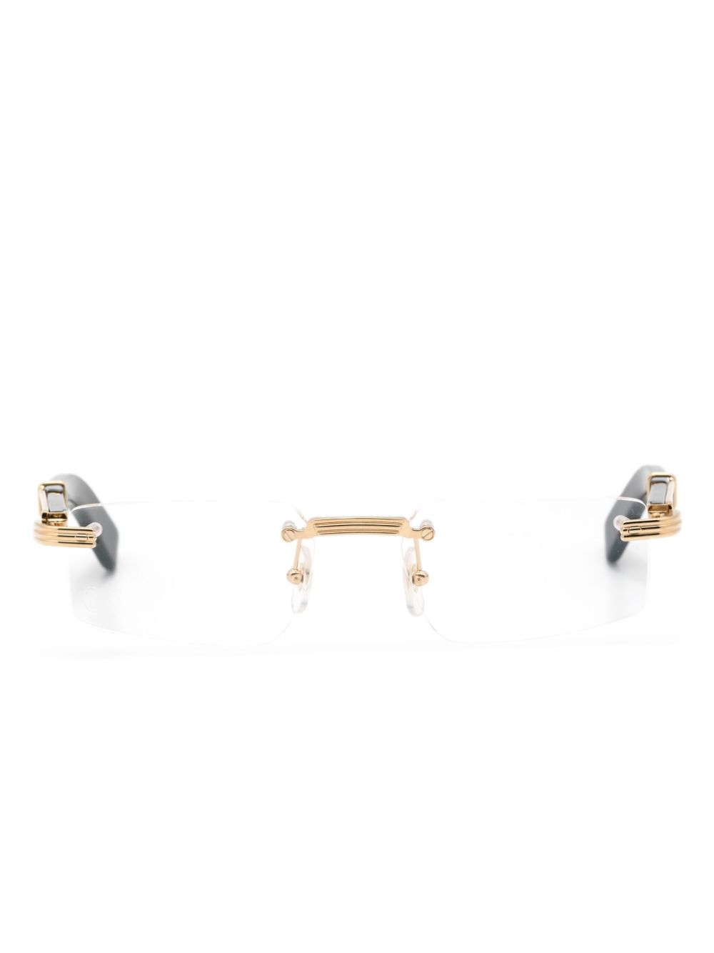 Cartier Eyewear 长方形镜框眼镜 - 黑色
