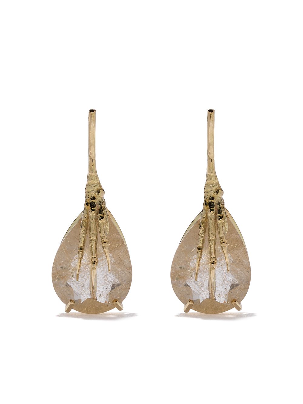 Wouters & Hendrix Gold 18k金爪形金发晶耳坠 - 金色
