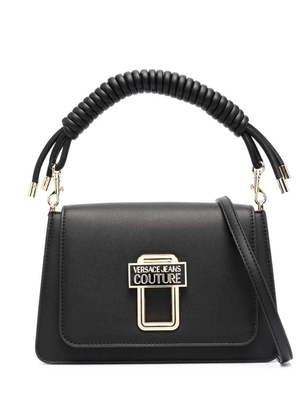 Versace Jeans Couture logo搭扣手提包 - 黑色
