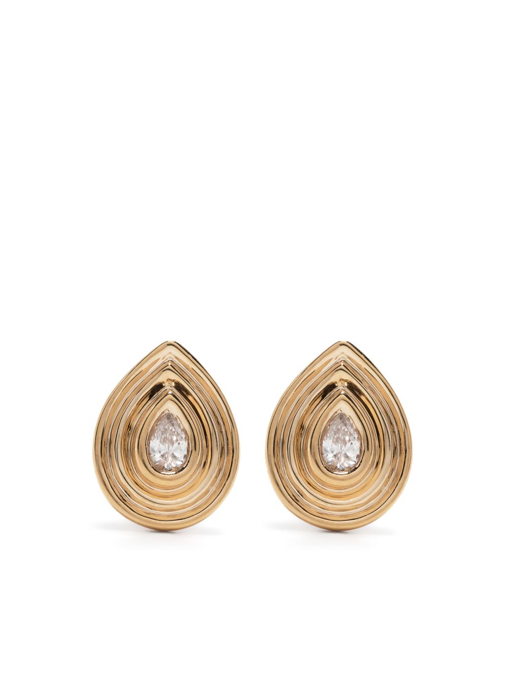 Dana Rebecca Designs Nana Bernice Teardrop 14K黄金钻石耳环 - 金色