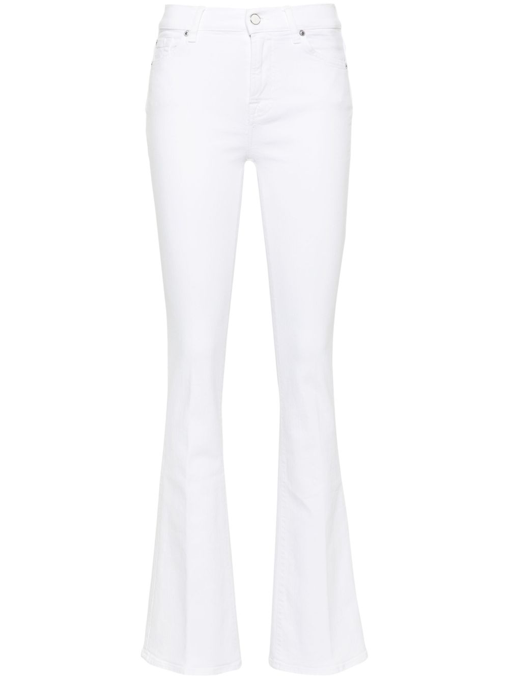 7 For All Mankind 高腰微喇牛仔裤 - 白色