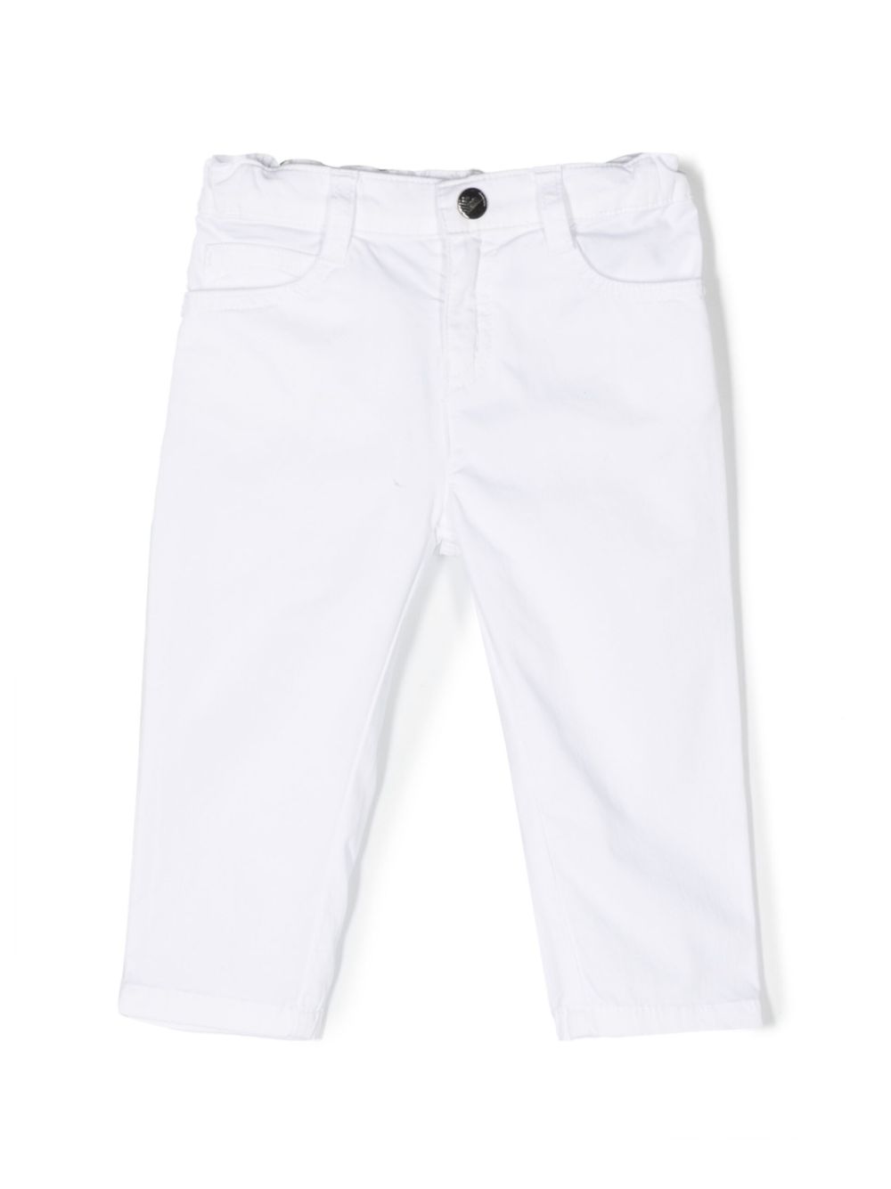 Emporio Armani Kids 棉休闲长裤 - 白色