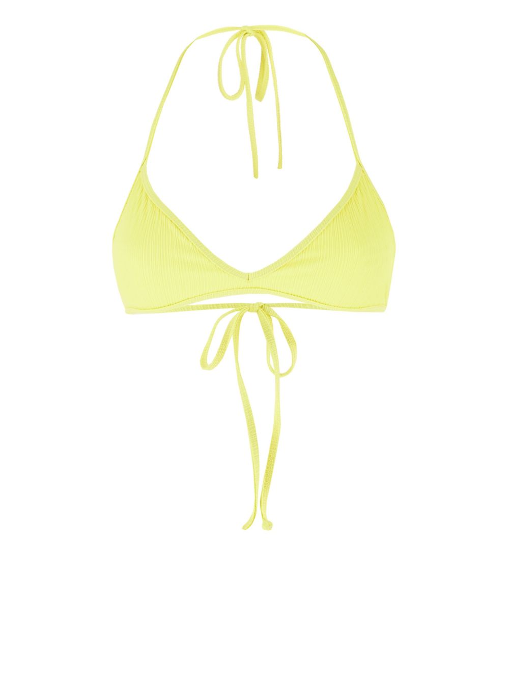 Frankies Bikinis 细褶效果比基尼上装 - 黄色