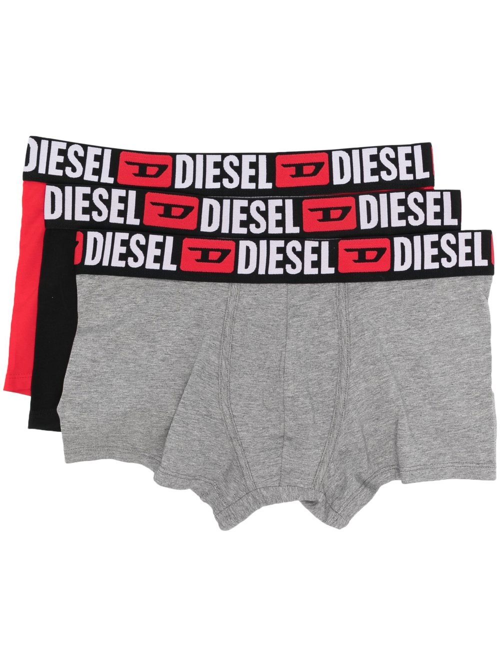 Diesel Umbx-Damien 紧身三角裤（三件装） - 黑色