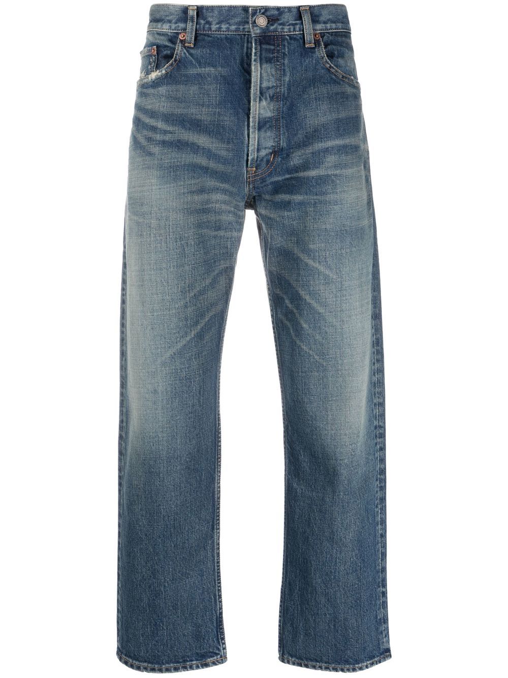 Saint Laurent Mick 直筒牛仔裤 - 蓝色