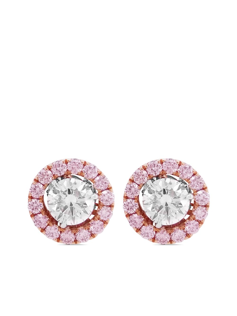 HYT Jewelry 18K白金钻石耳环 - 白色