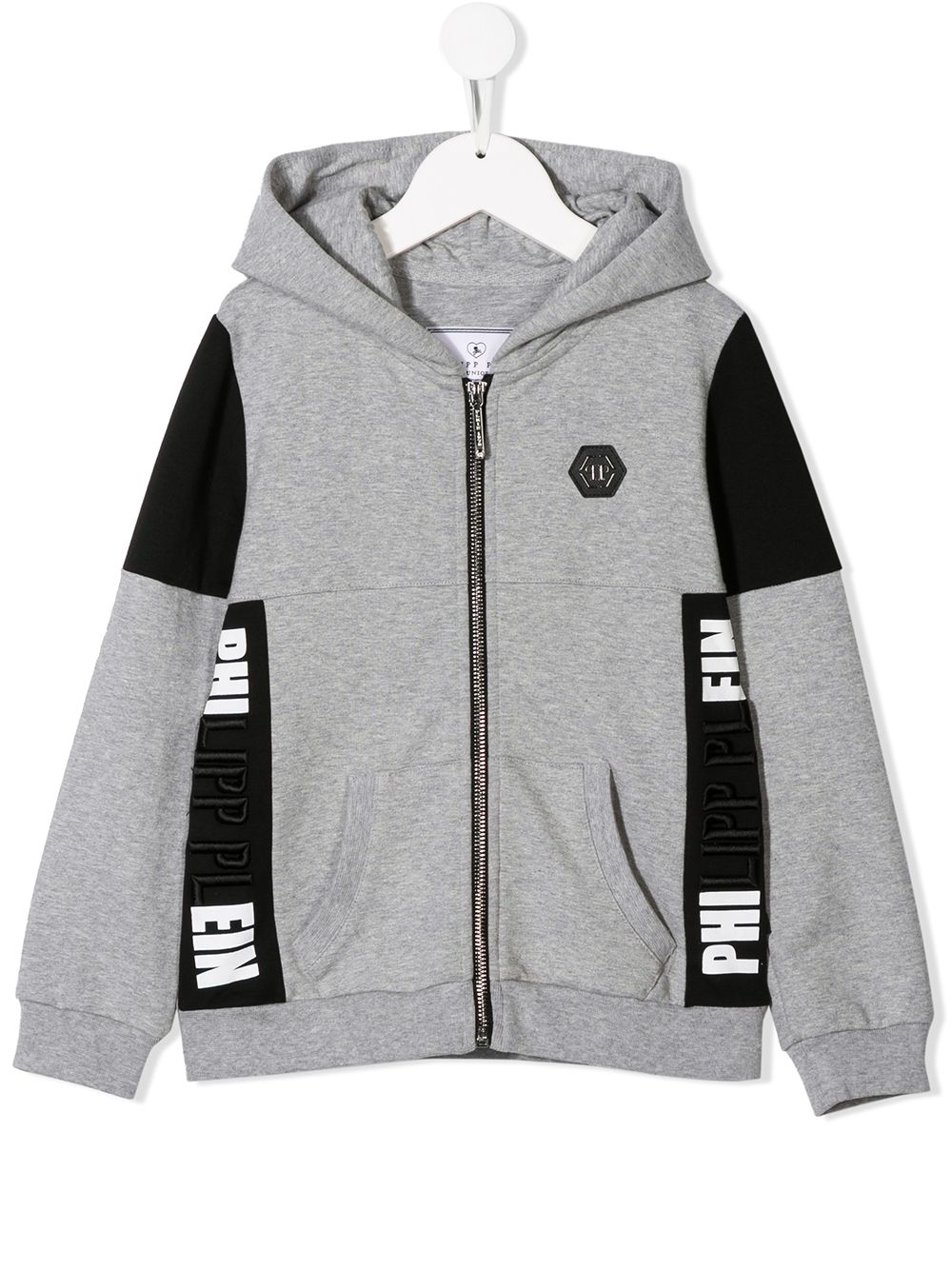 Philipp Plein Junior logo个性风连帽衫 - 灰色