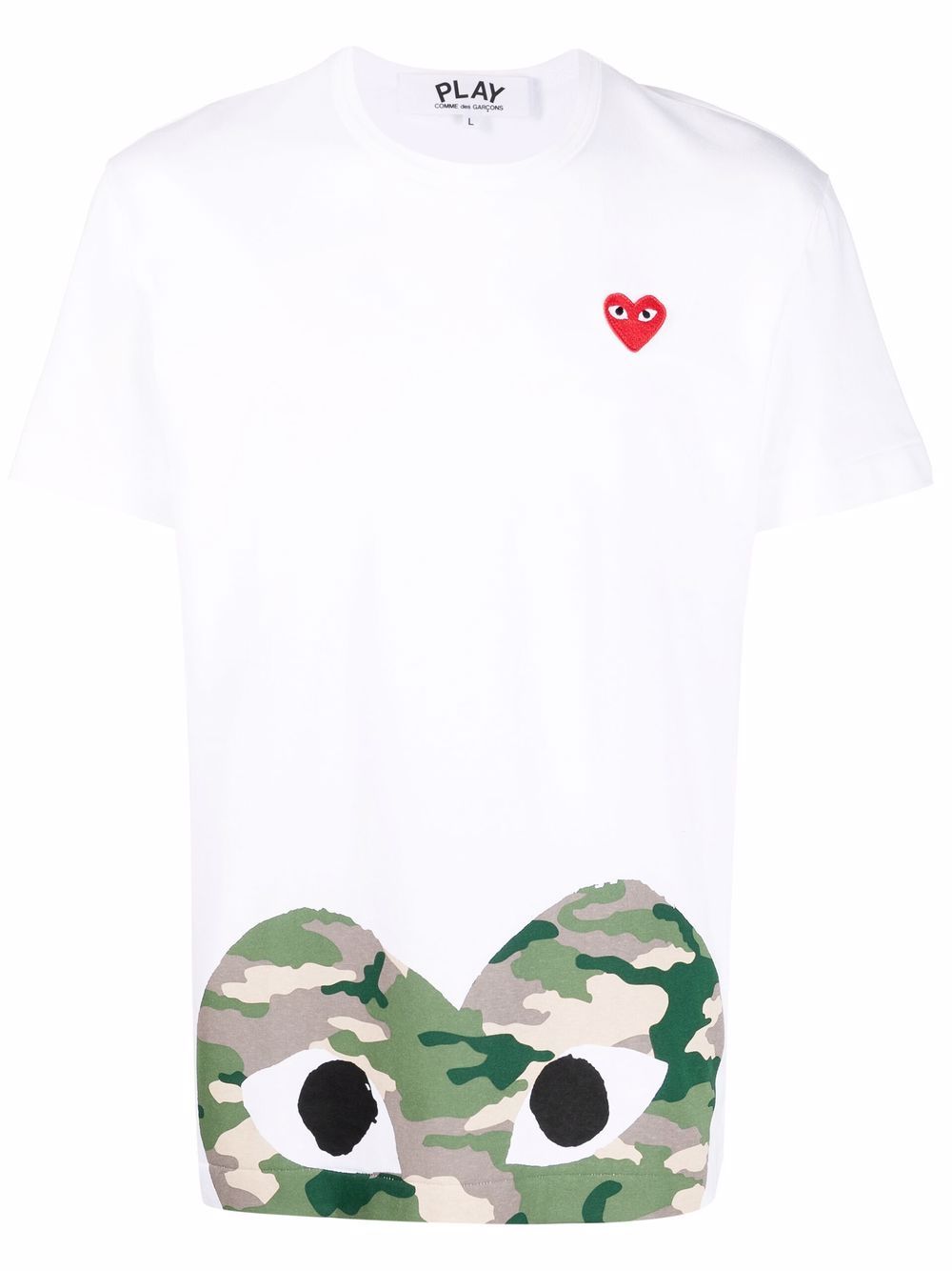 Comme Des Garçons Play Play 爱心贴花T恤 - 白色