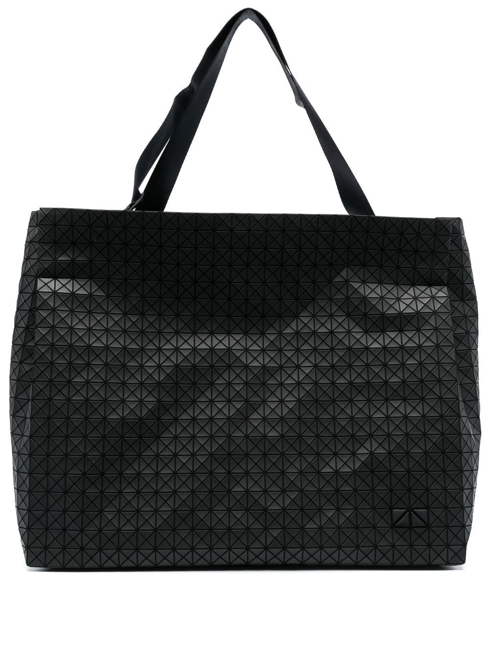 Bao Bao Issey Miyake 几何图案拼接设计手提包 - 黑色
