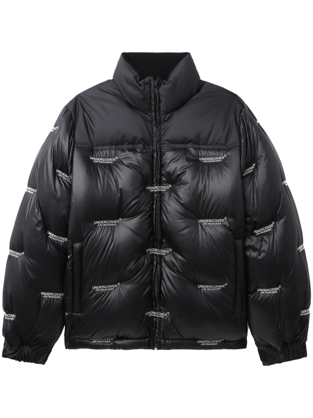 Undercover logo刺绣羽绒填充夹克 - 黑色