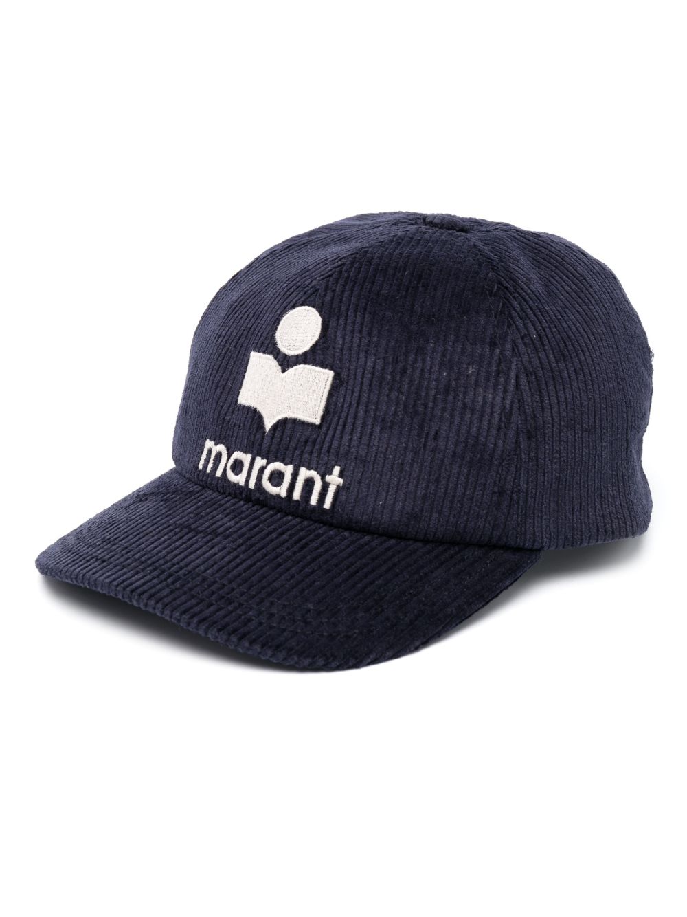 ISABEL MARANT Tyron logo刺绣灯芯绒棒球帽 - 蓝色