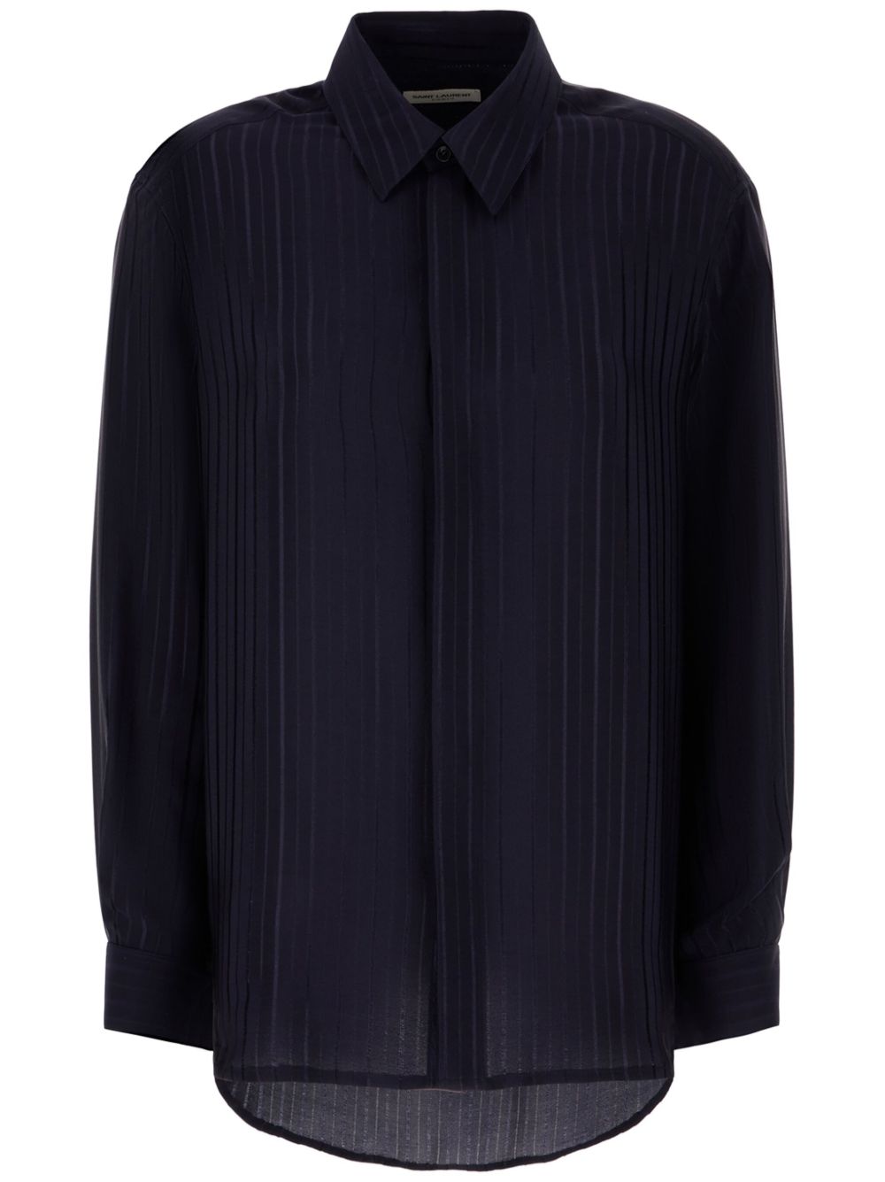Saint Laurent 条纹衬衫 - 蓝色