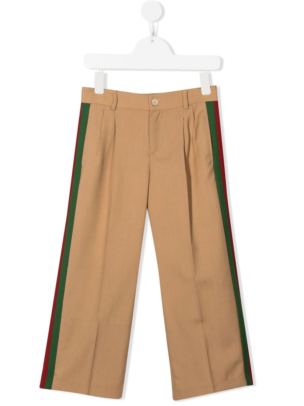 Gucci Kids 褶饰西裤 - 褐色