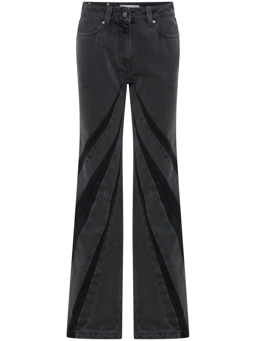 Dion Lee Darted 微喇牛仔裤 - 黑色