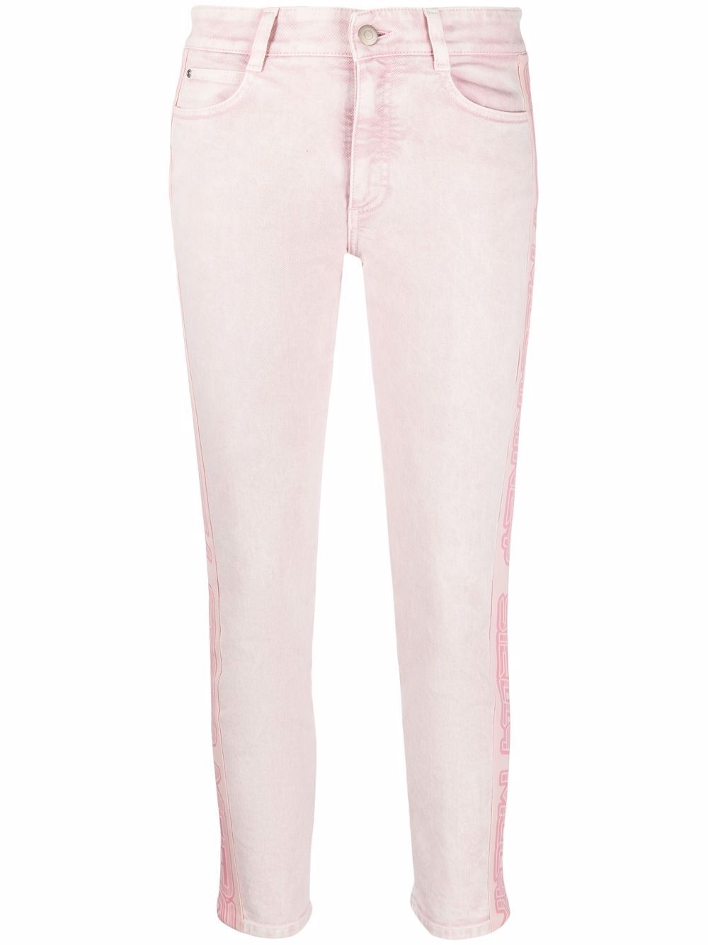 Stella McCartney 斯特拉·麦卡特尼 logo饰带修身牛仔裤 - 粉色